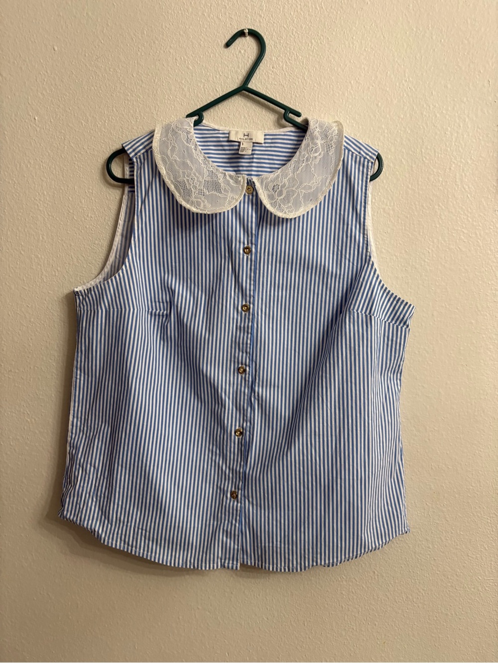 Halston Heritage Blue and White Striped Top